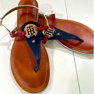Tommy Hilfiger,W8,excellent condition,red/white/navy sandals, cleaning out close